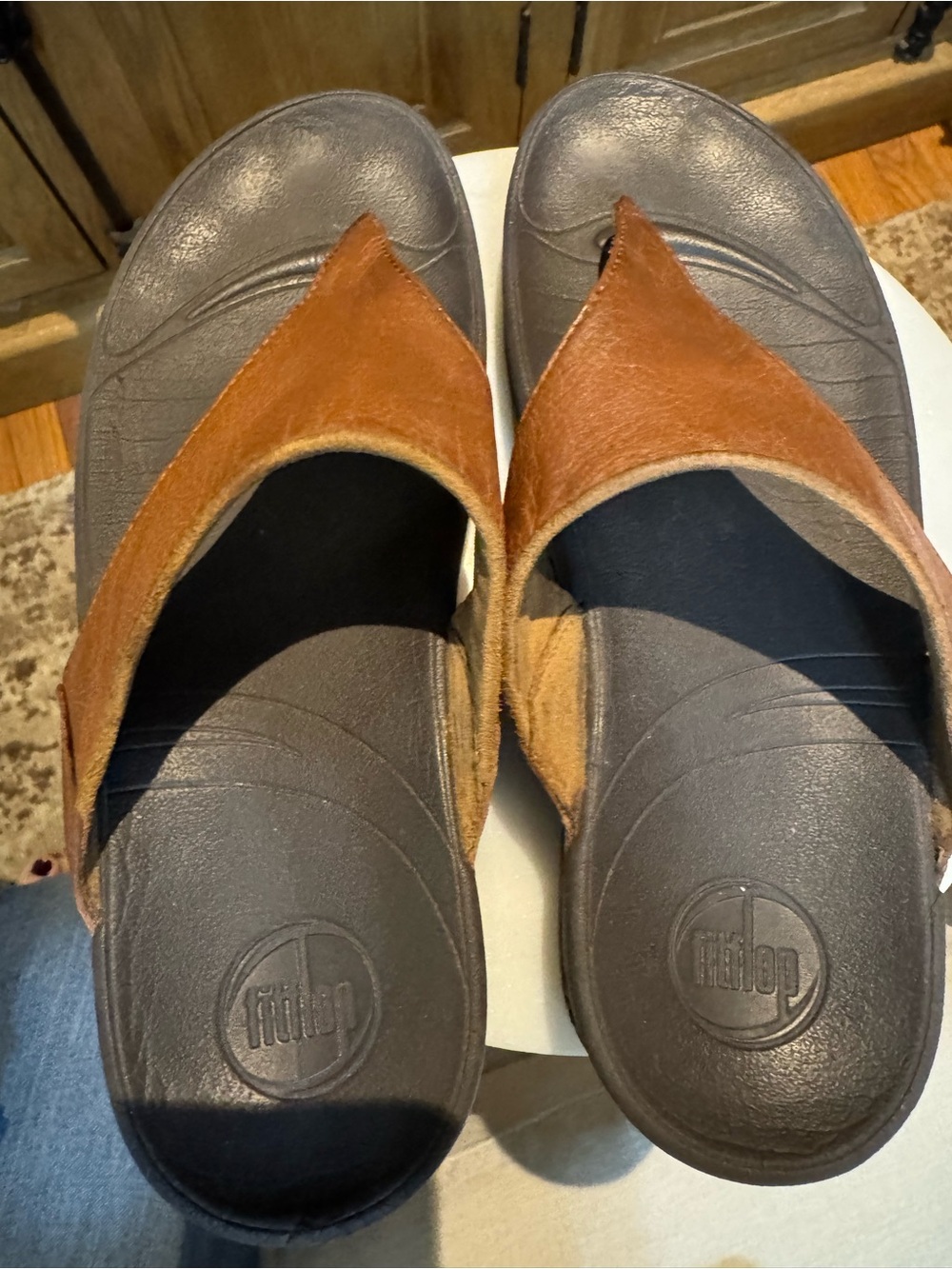 Fitflop Brown Leather Thong Sandals - Picture 3 of 3